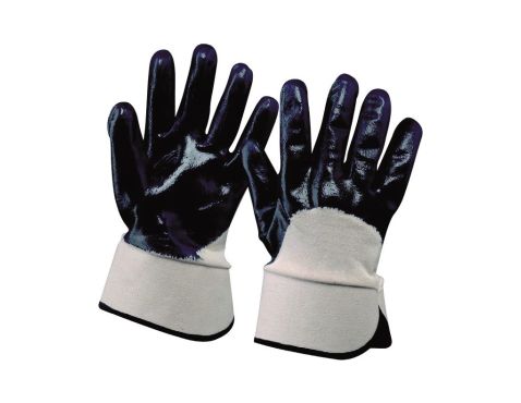 Cotton glove w/blue nitrile 9