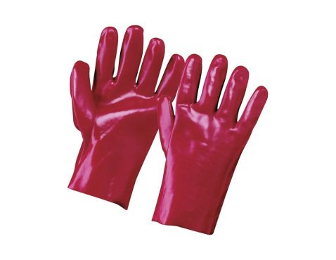 Cotton glove w/red PVC 10
